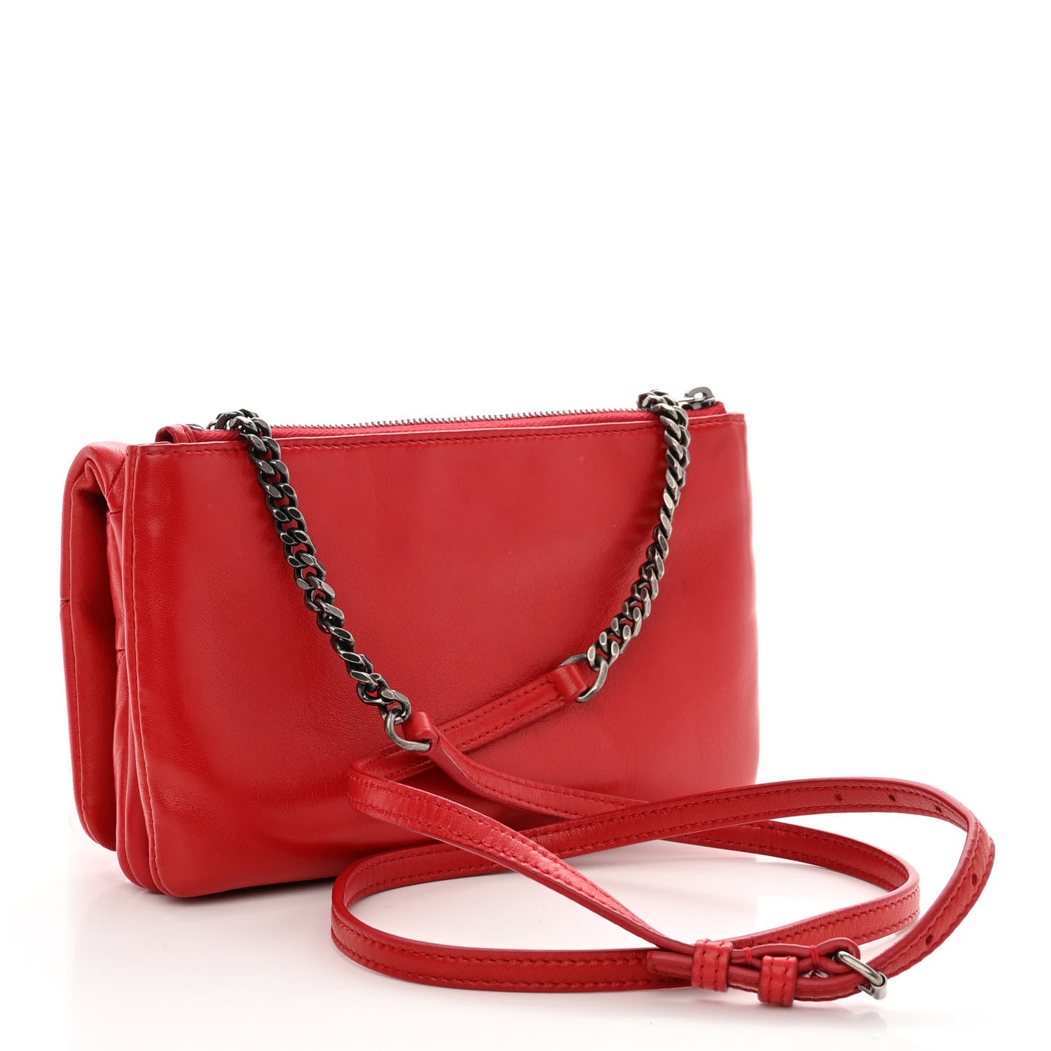 Saint Laurent Lambskin Patchwork Monogram Small Jamie Red 3 of 10