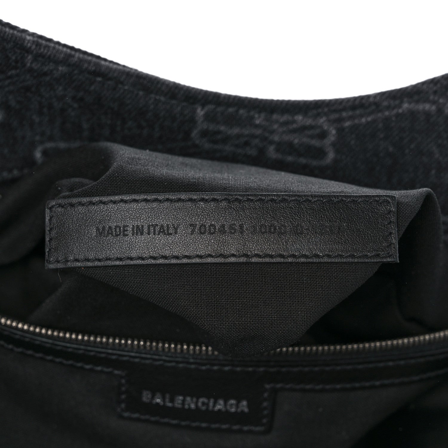 Balenciaga Washed Denim BB Monogram Neo Cagole City Handbag Black 8 of 11