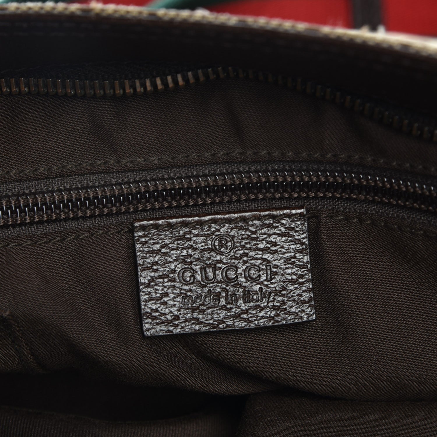 Gucci Monogram Web Medium Double Pocket Messenger Bag Dark Brown 6 of 7