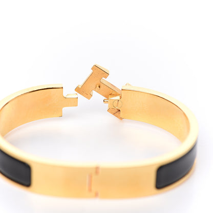 Hermes Enamel Narrow Clic Clac H Bracelet PM Black 3 of 5