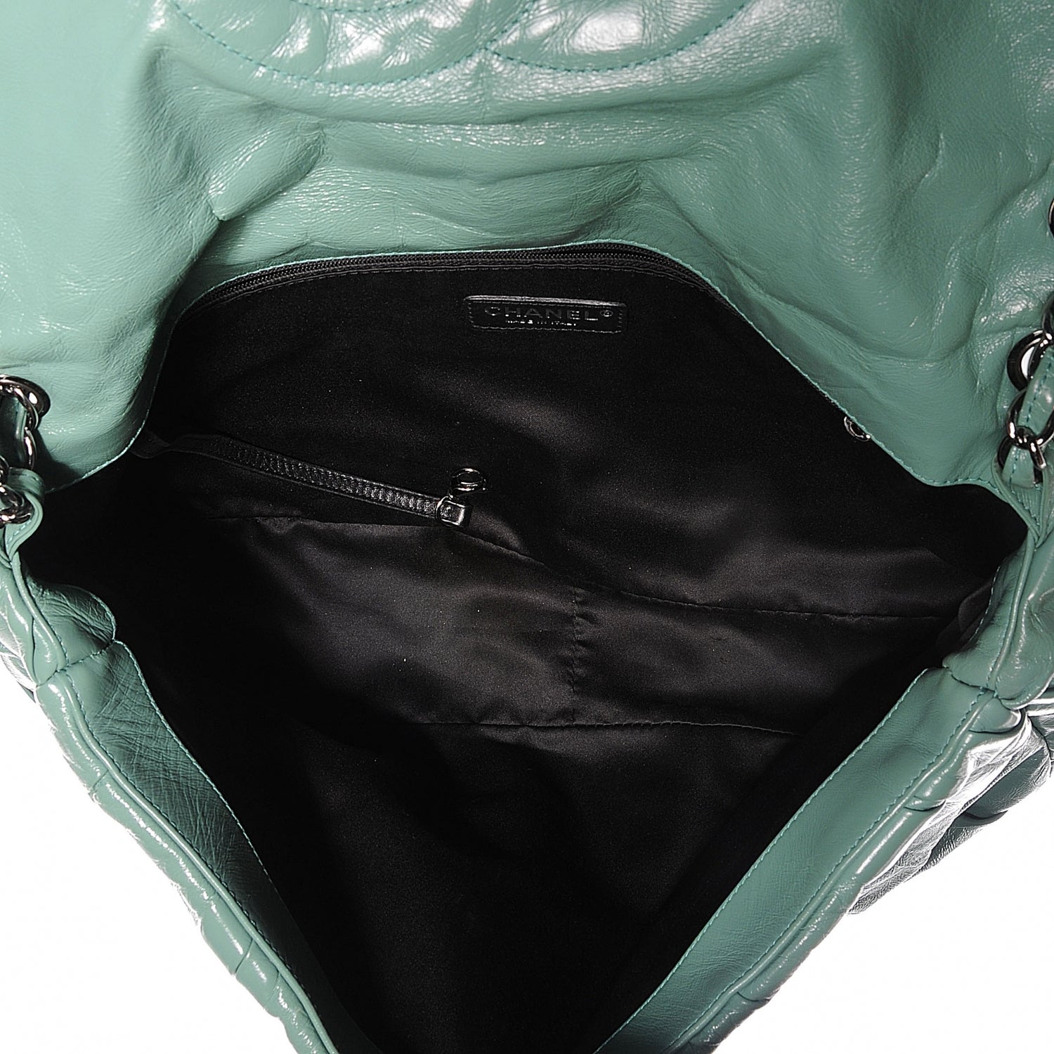 Chanel Glazed Calfskin Twisted Maxi Flap Green 5 of 8