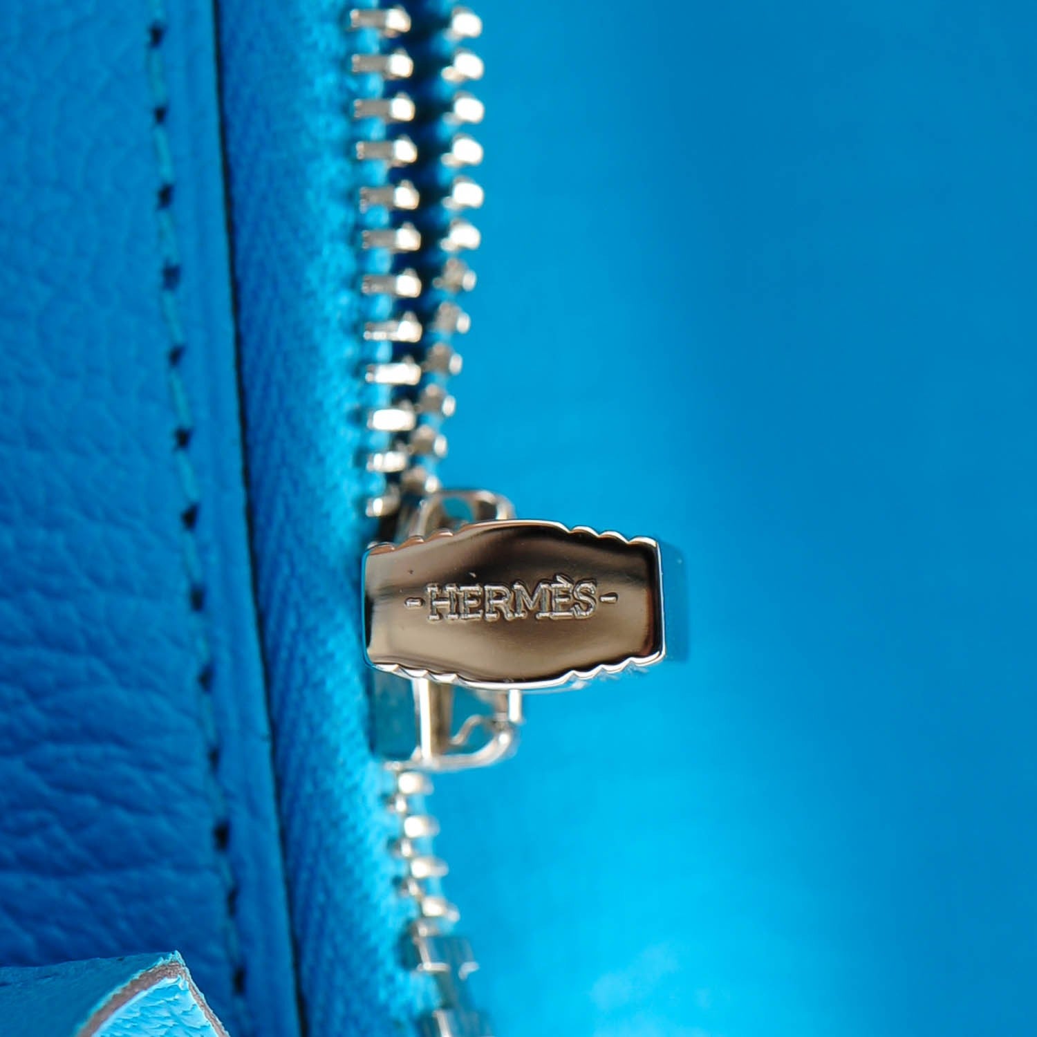Hermes Chevre Mysore Kelly Longue Wallet Bleu Azteque 9 of 10