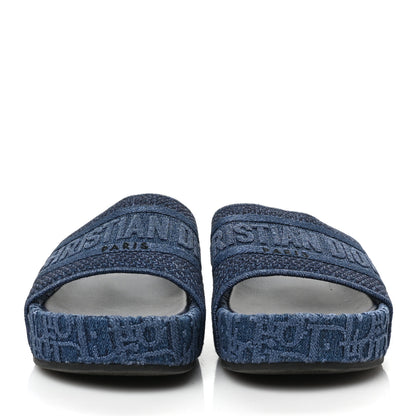 Christian Dior Oblique Denim D-Way Platform Sandal 39 Blue 2 of 7