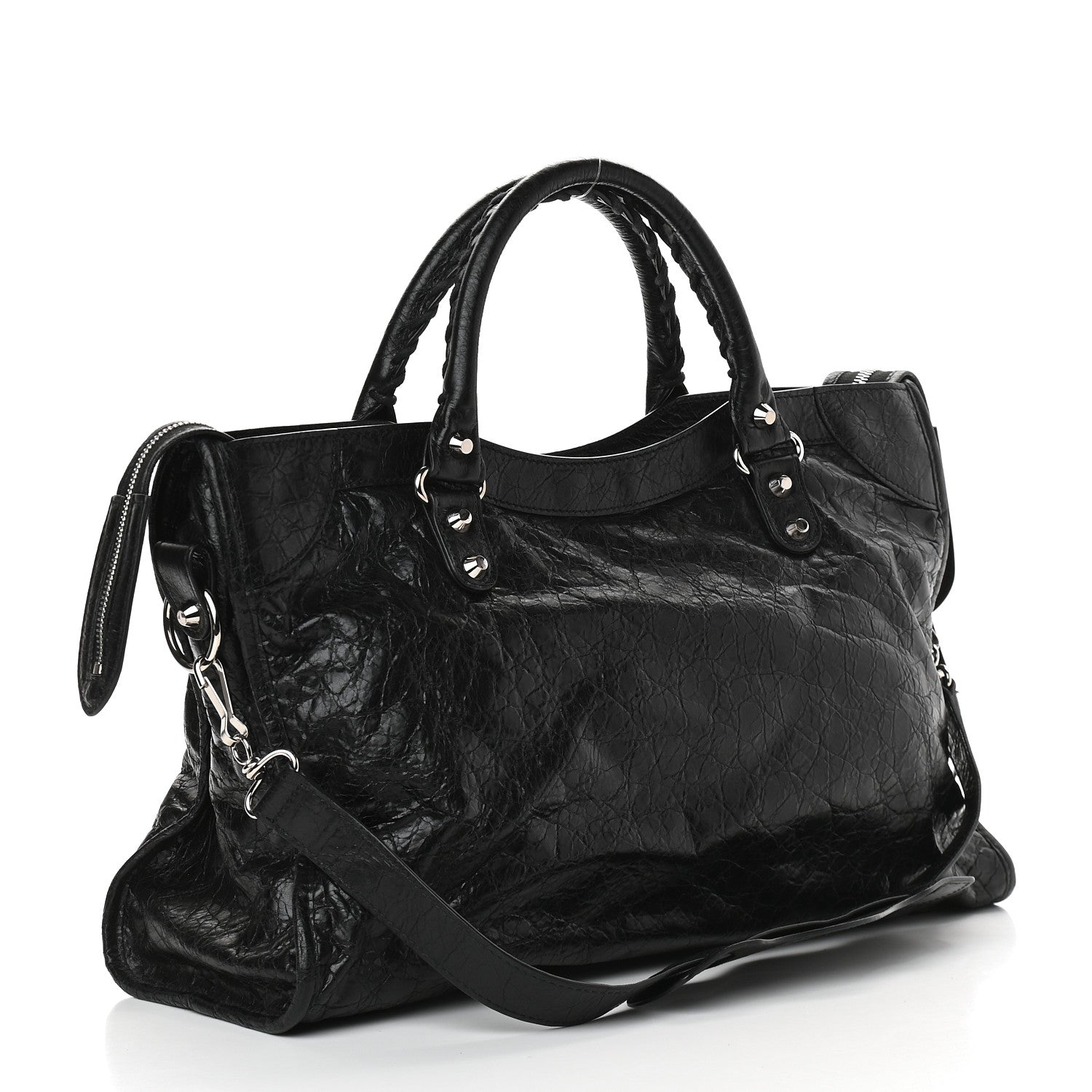 Balenciaga Agneau Classic Silver Hardware City Black 2 of 7