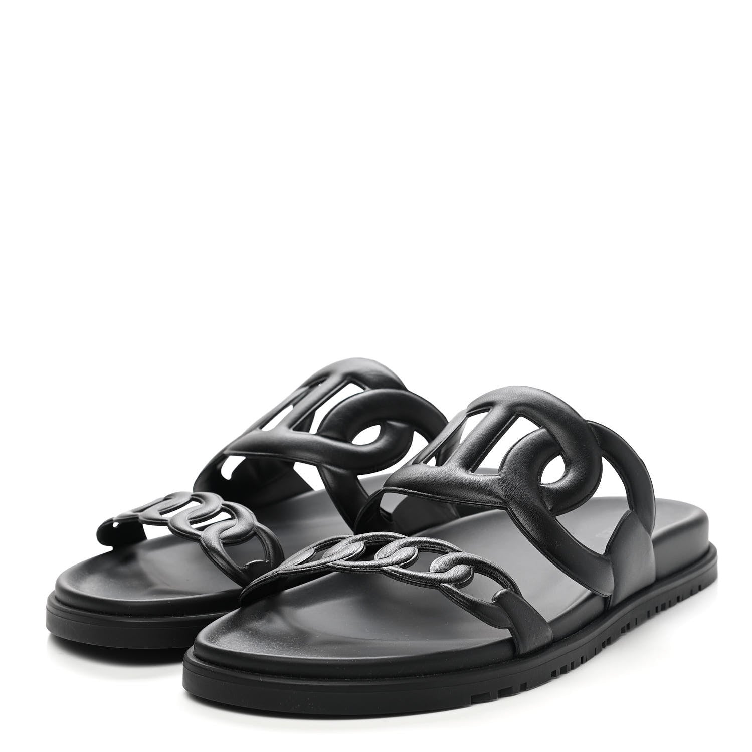Hermes Nappa Extra Sandals 41 Black 3 of 9