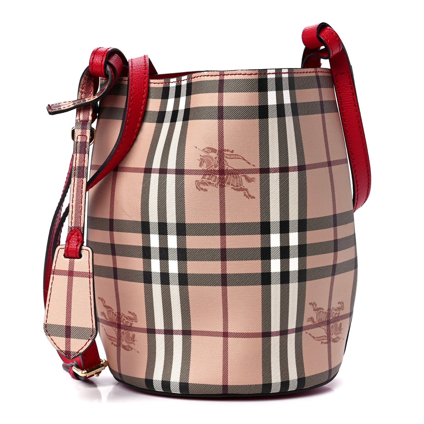 Haymarket Check Colours Small Lorne Bucket Crossbody Poppy Red