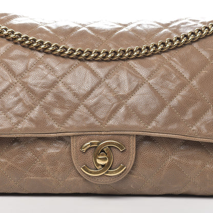 Chanel Crumpled Grained Calfskin Quilted Maxi Shiva Flap Brown 10 of 10