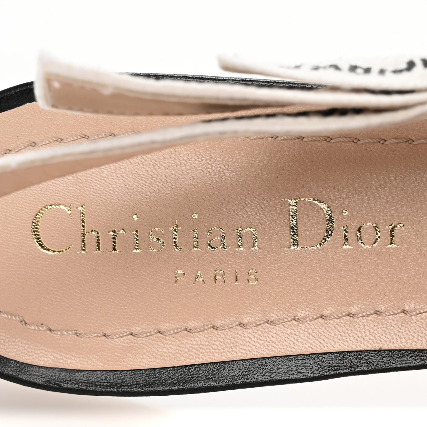 Fabric Ribbon Tartan Plaid J'Adior Slingback Ballet Flats 38.5 Black White