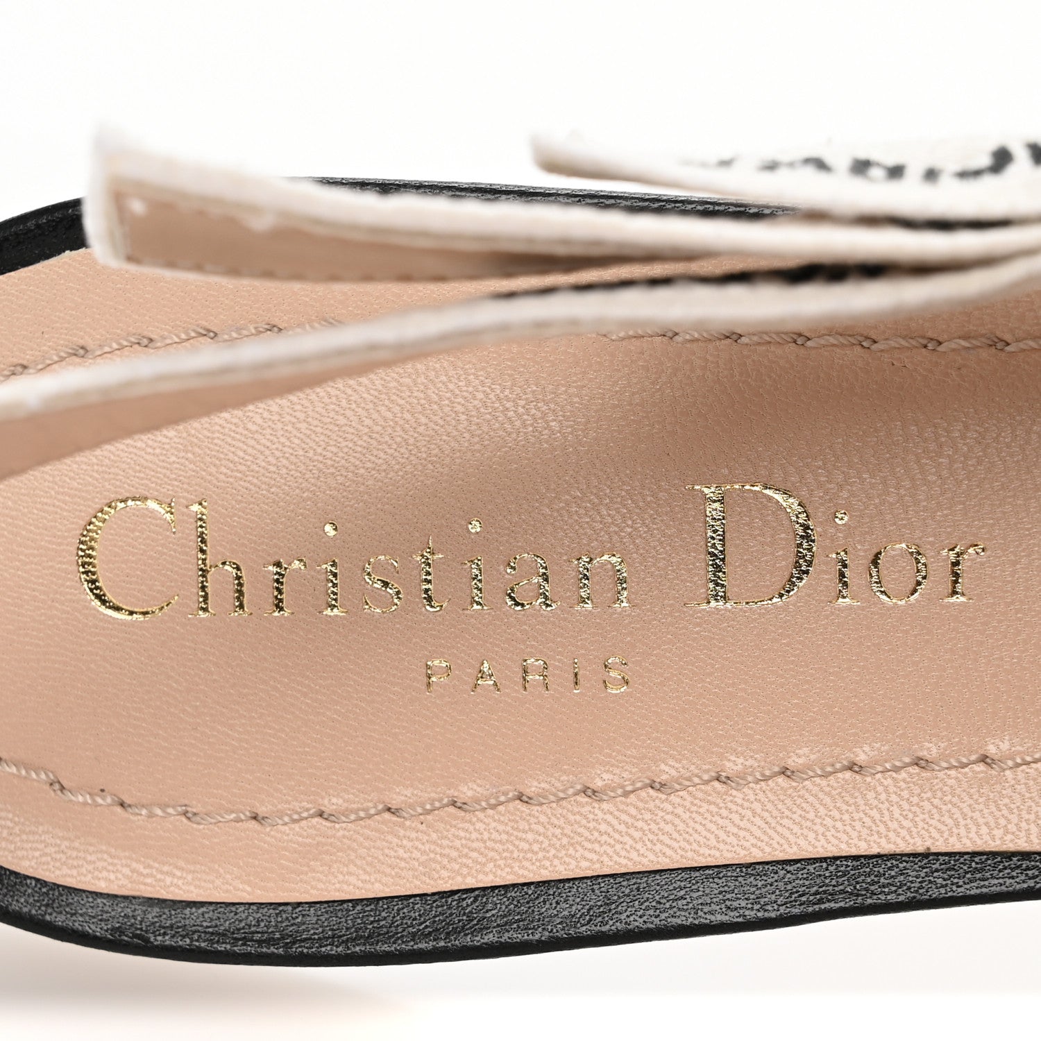 Christian Dior Fabric Ribbon Tartan Plaid J'Adior Slingback Ballet Flats 38.5 Black White 8 of 12