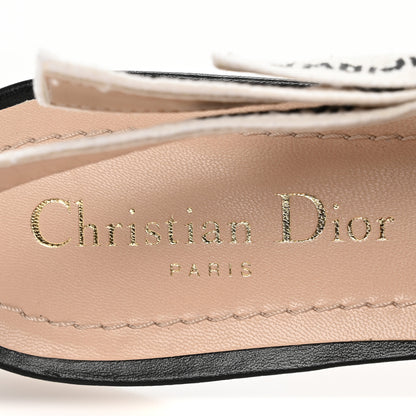 Christian Dior Fabric Ribbon Tartan Plaid J'Adior Slingback Ballet Flats 38.5 Black White 8 of 12