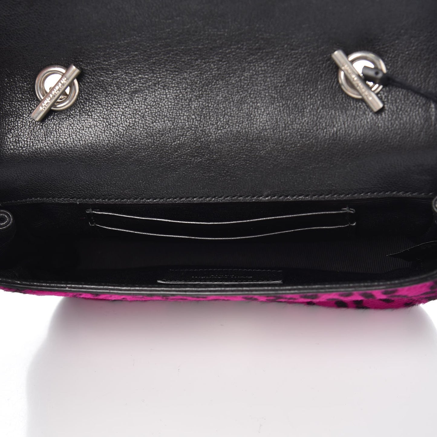 Pony Hair Calfskin Monogram Leopard Print Baby Punk Chain Bag Purple