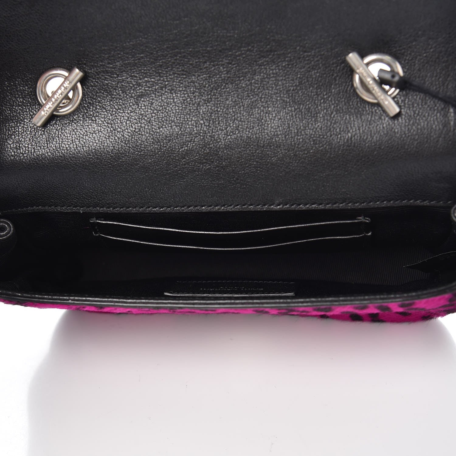 Saint Laurent Pony Hair Calfskin Monogram Leopard Print Baby Punk Chain Bag Purple 5 of 9