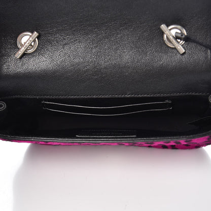 Saint Laurent Pony Hair Calfskin Monogram Leopard Print Baby Punk Chain Bag Purple 5 of 9