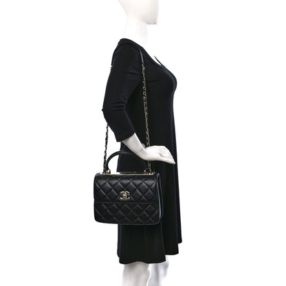 Chanel Lambskin Quilted Small Trendy CC Dual Handle Flap Bag Black 2 of 9