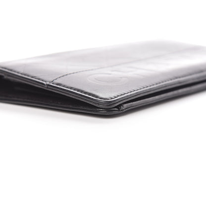 Chanel Lambskin Embossed Logo Yen Wallet Black 14 of 15