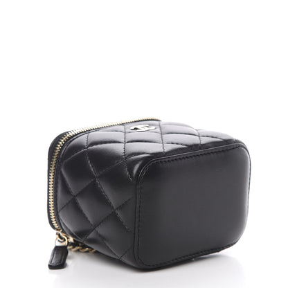 Chanel Lambskin Quilted Mini Vanity Case With Chain Black 4 of 11