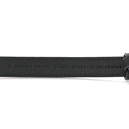 Gucci Skipper Calfskin Enamel GG 15mm Belt 75 30 Black 5 of 6