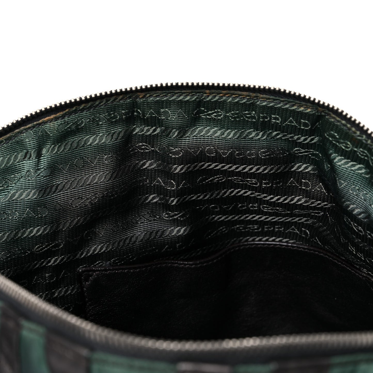 Metallic Nappa Tessuto Nylon Mordore Stripes Shoulder Bag Grey