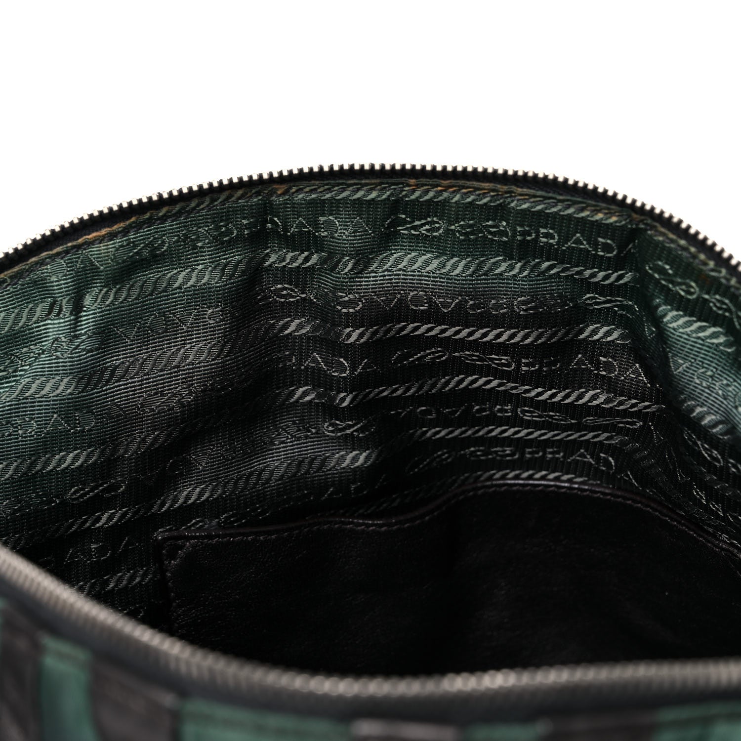 Prada Metallic Nappa Tessuto Nylon Mordore Stripes Shoulder Bag Grey 12 of 21