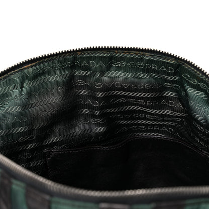 Prada Metallic Nappa Tessuto Nylon Mordore Stripes Shoulder Bag Grey 12 of 21