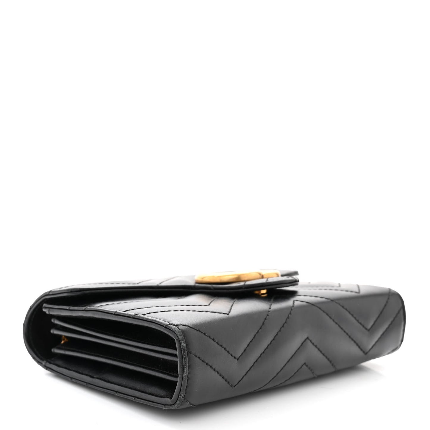 Calfskin Matelasse GG Marmont Chain Wallet Black