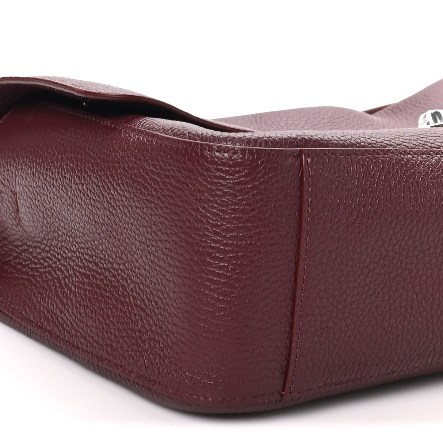 Grained Calfskin Small Souplissimo Maxi Flap Burgundy