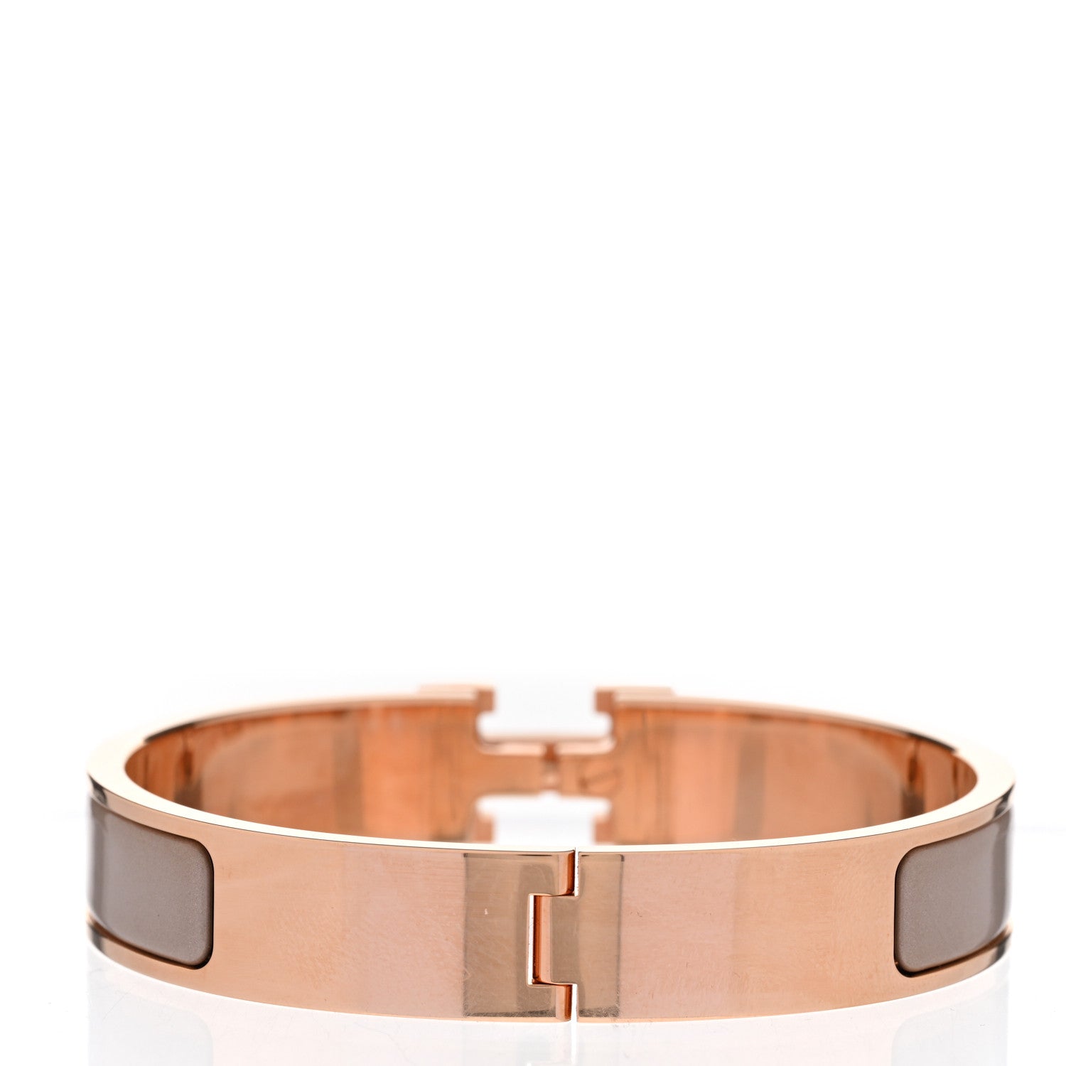 Hermes Enamel Narrow Clic Clac H Bracelet GM Marron Glace 3 of 5