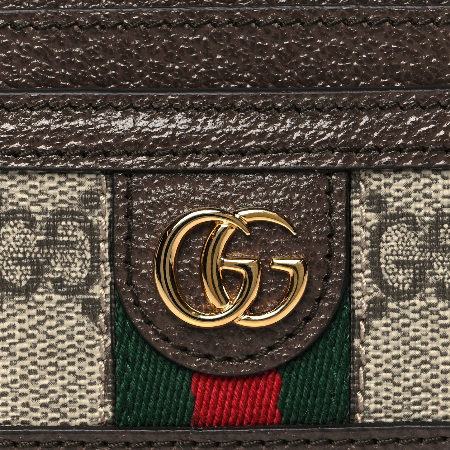 GG Supreme Monogram Ophidia Card Holder Brown
