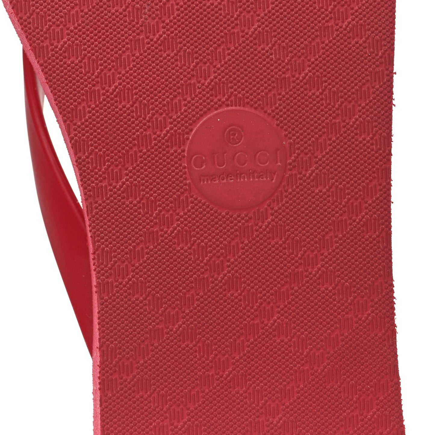 Rubber Chevron Womens GG Thong Sandals 40 Red