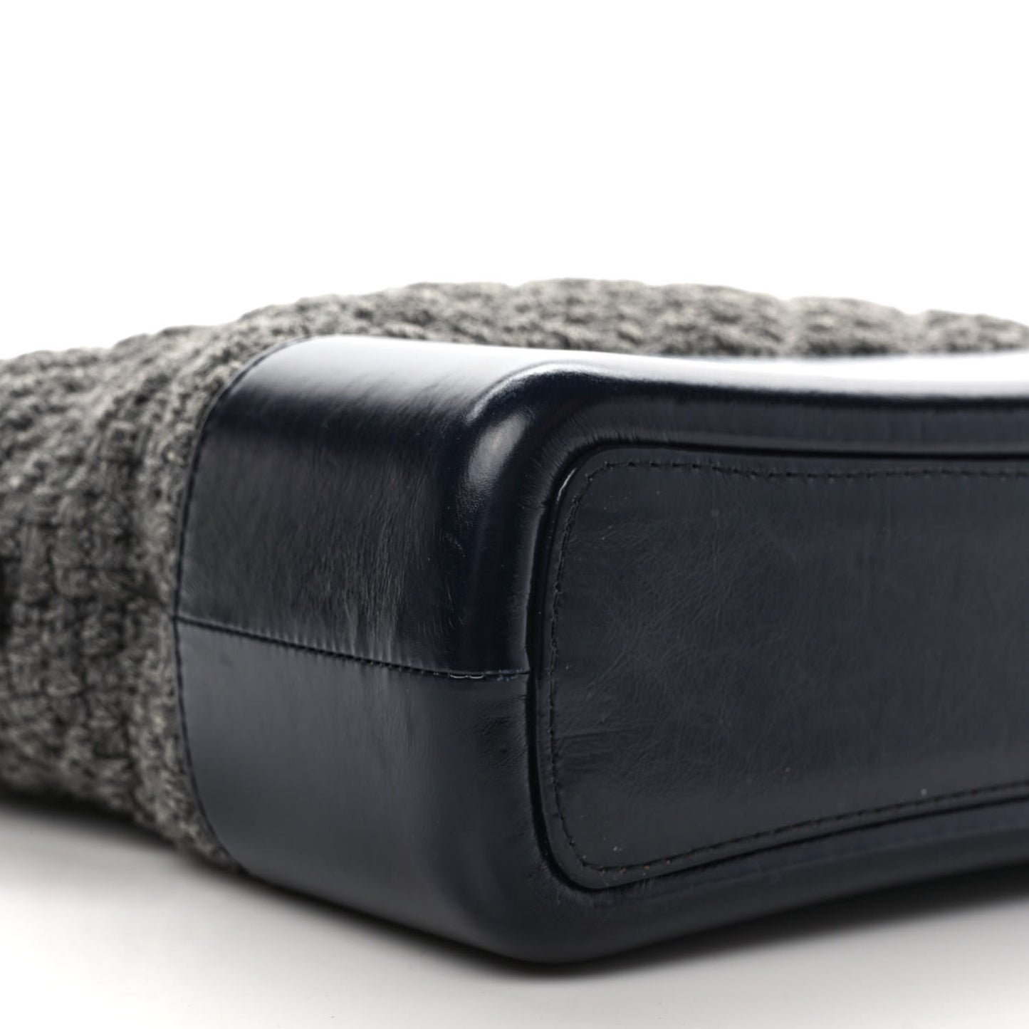 Tweed Calfskin Quilted Medium Gabrielle Hobo Gray Navy