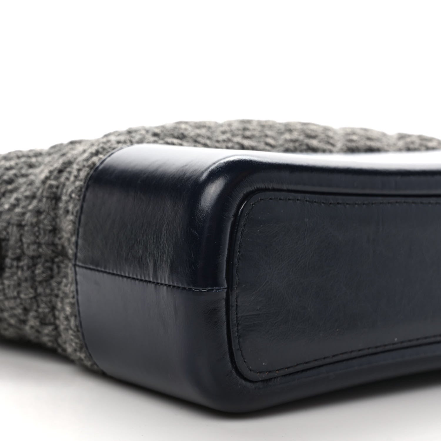 Chanel Tweed Calfskin Quilted Medium Gabrielle Hobo Gray Navy 8 of 11