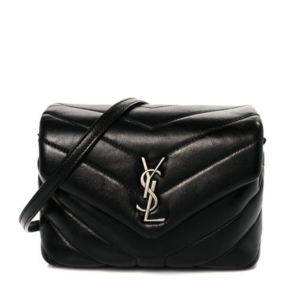 Saint Laurent Calfskin Y Quilted Monogram Toy Loulou Crossbody Bag Black 1 of 12