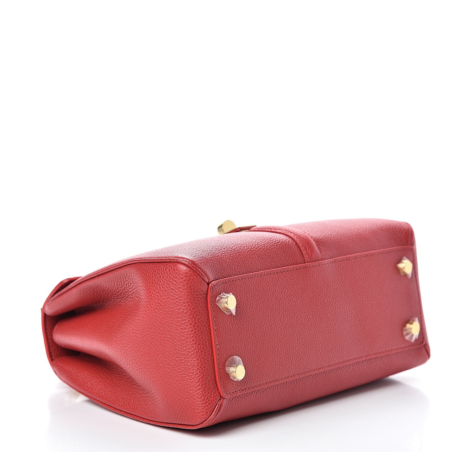 Grained Calfskin Small 16 Top Handle Bag Red