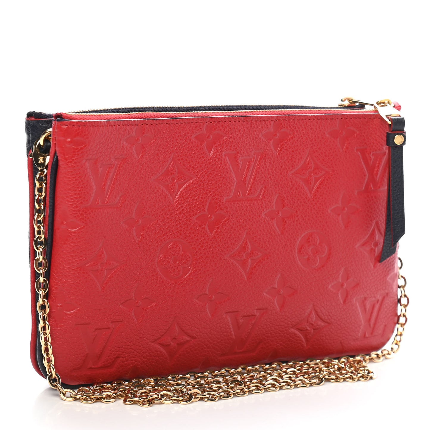 Empreinte Double Zip Pochette Marine Rouge