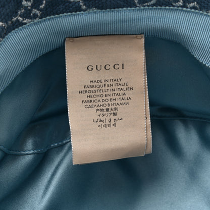 Gucci Canvas Lame GG Monogram Bucket Hat M Light Blue Silver 5 of 5