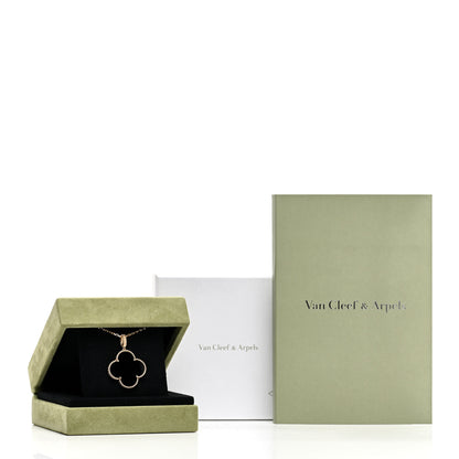 Van Cleef & Arpels 18K Yellow Gold Black Onyx Magic Alhambra Pendant Necklace 6 of 6
