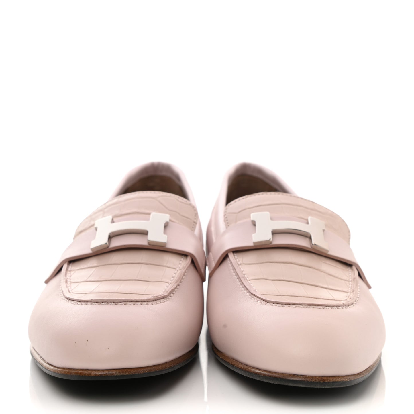 Calfskin Matte Niloticus Crocodile Paris Loafers 39 Rose Petale