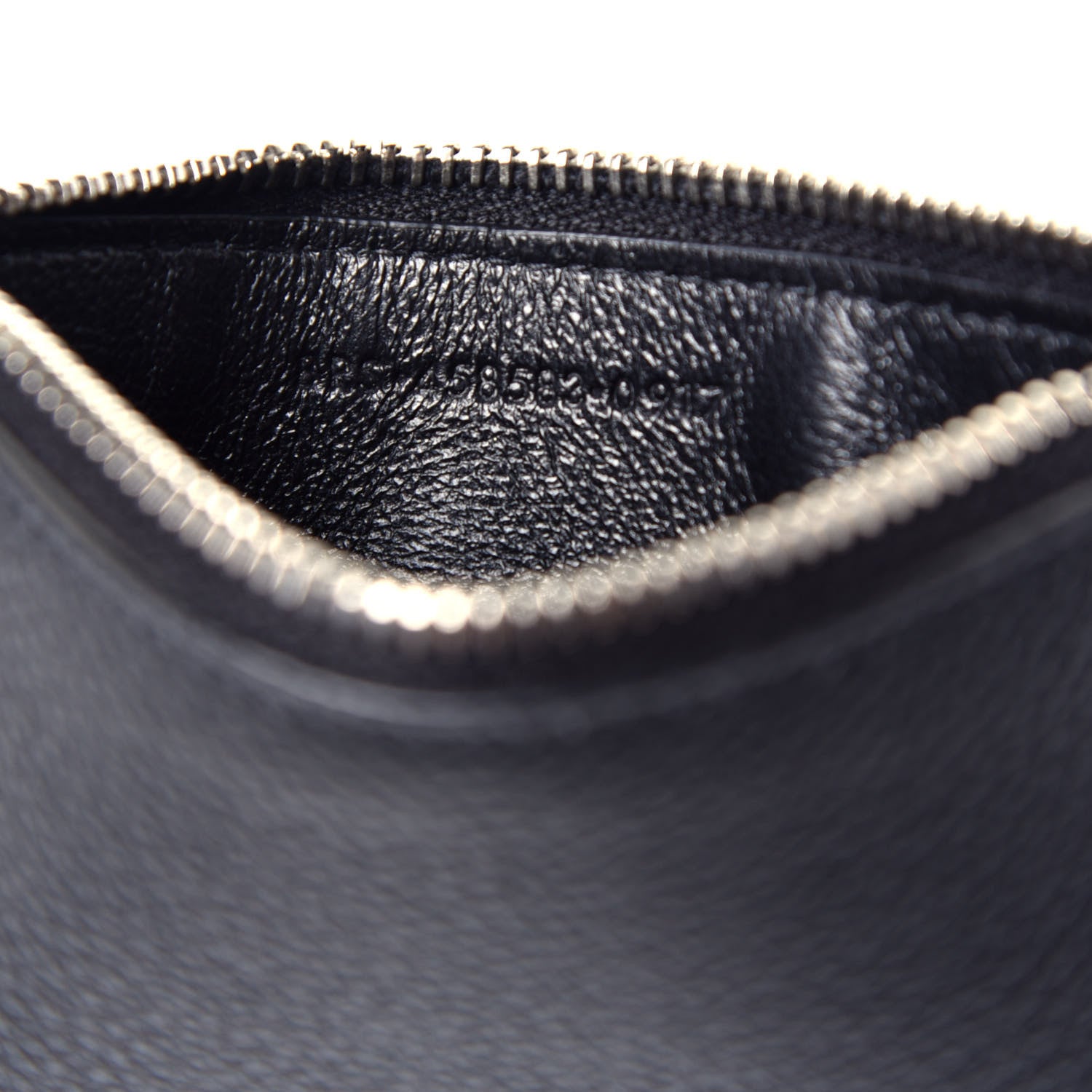 Saint Laurent Grained Calfskin 5 Fragments Zip Pouch Card Holder Black 7 of 7