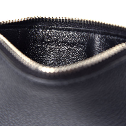 Saint Laurent Grained Calfskin 5 Fragments Zip Pouch Card Holder Black 7 of 7