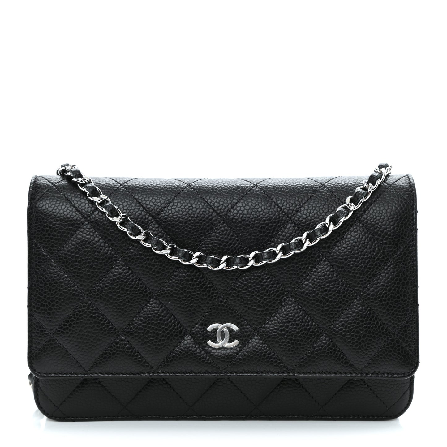 Caviar Quilted Wallet On Chain WOC Black