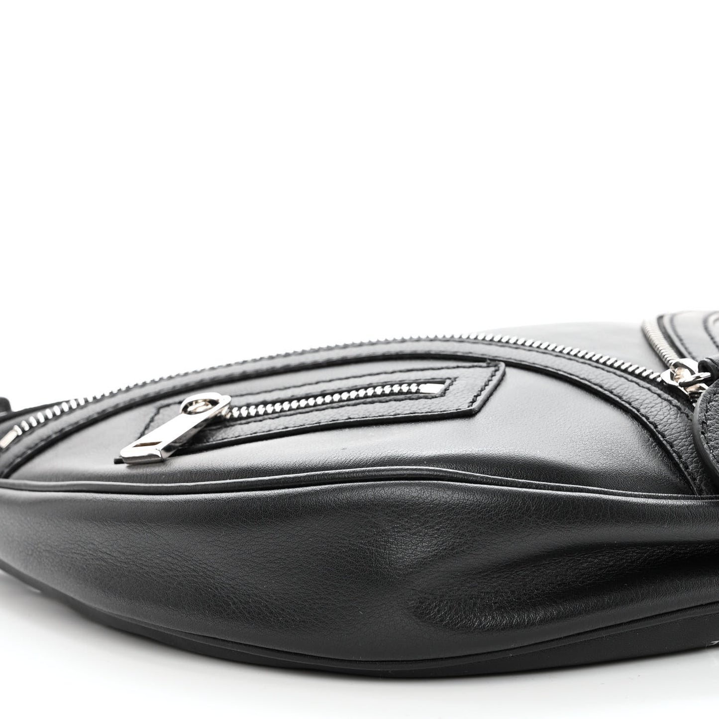 Calfskin Small Repeat Zip Hobo Black