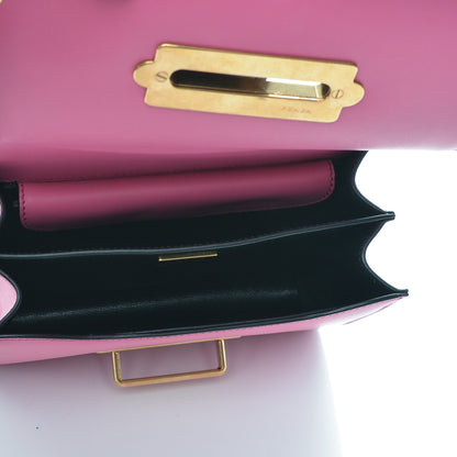 Prada City Calf Saffiano Cahier Bag Fuxia Black 5 of 6