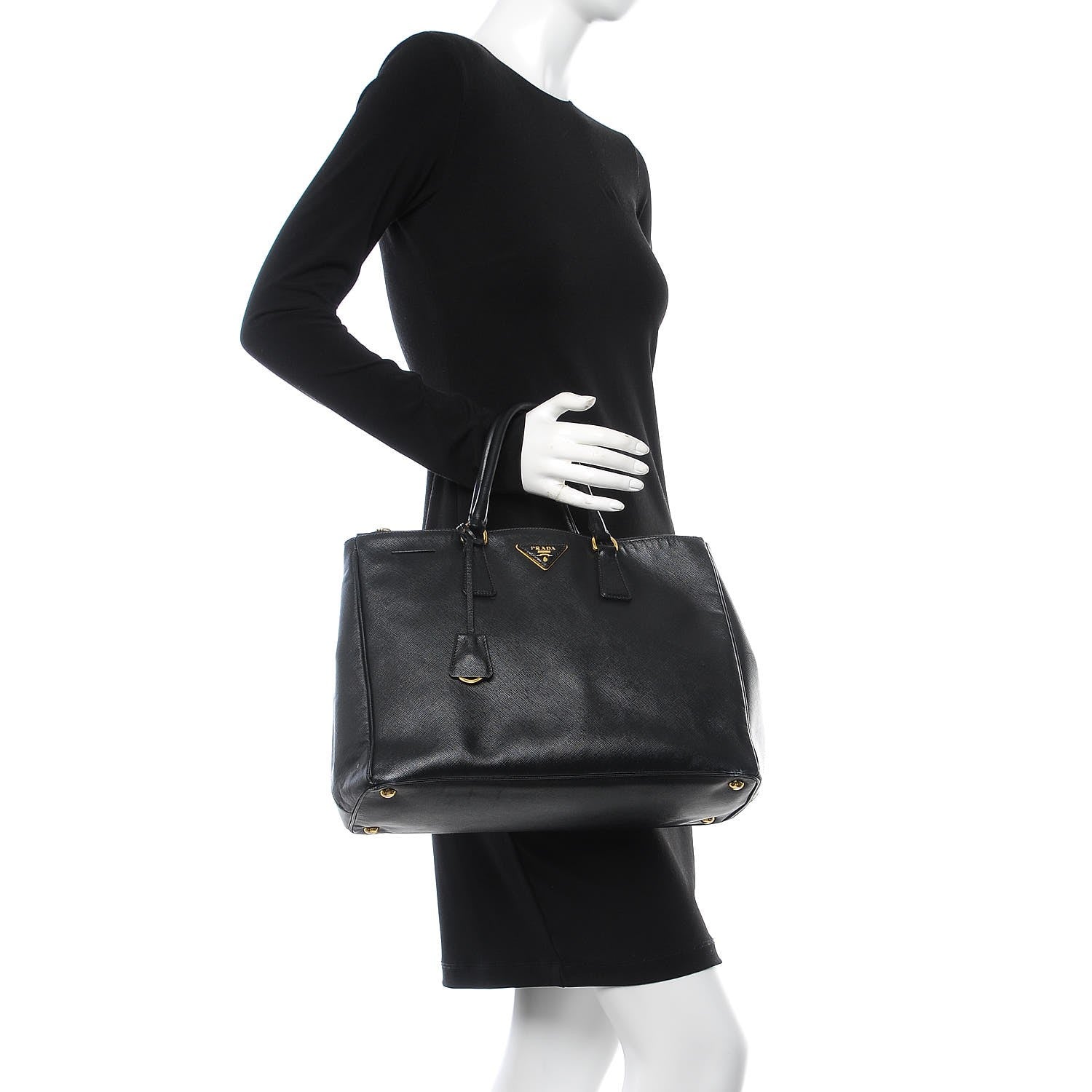 Prada Saffiano Large Galleria Double Zip Tote Black 2 of 22