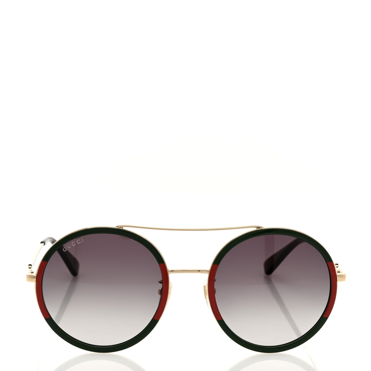 Metal Round Frame Sunglasses GG0061S Green Red