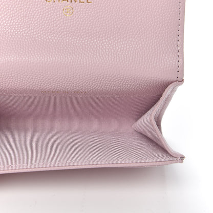 Chanel Caviar Quilted Flap Card Holder Wallet Light Pink 5 of 9