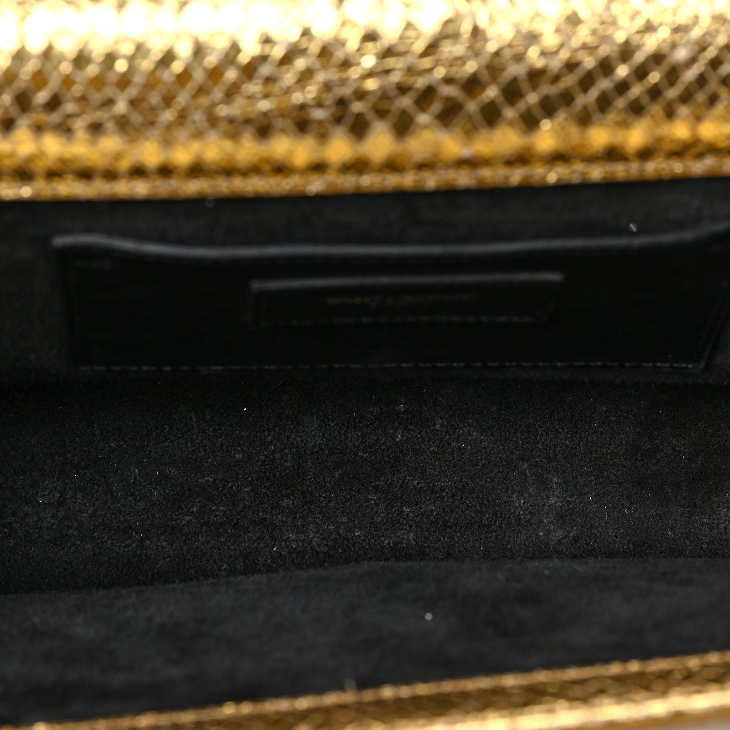 Saint Laurent Metallic Calfskin Python Embossed Medium Classic Monogram Kate Tassel Satchel Gold 4 of 6