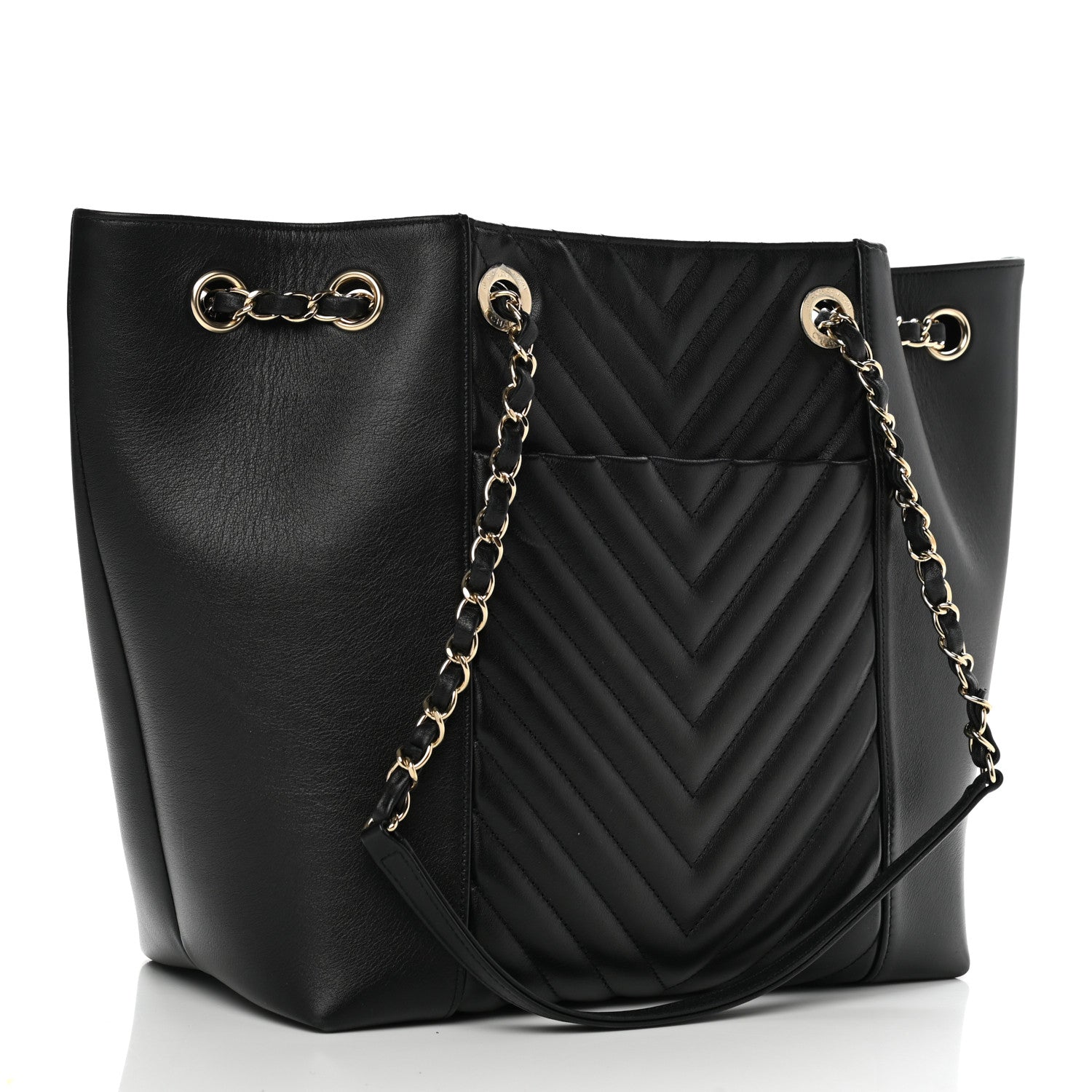 Chanel Calfskin Quilted Large Daily Shopping Bag Black 2 of 9