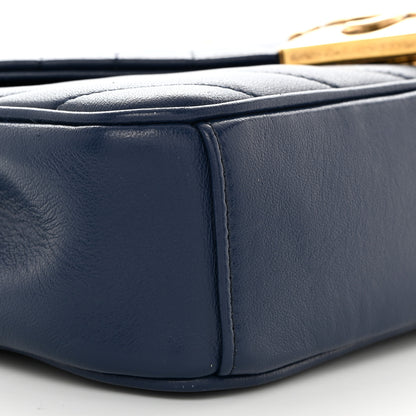 Chanel Lambskin Chevron Quilted Small Pyramid CC Flap Navy 9 of 10