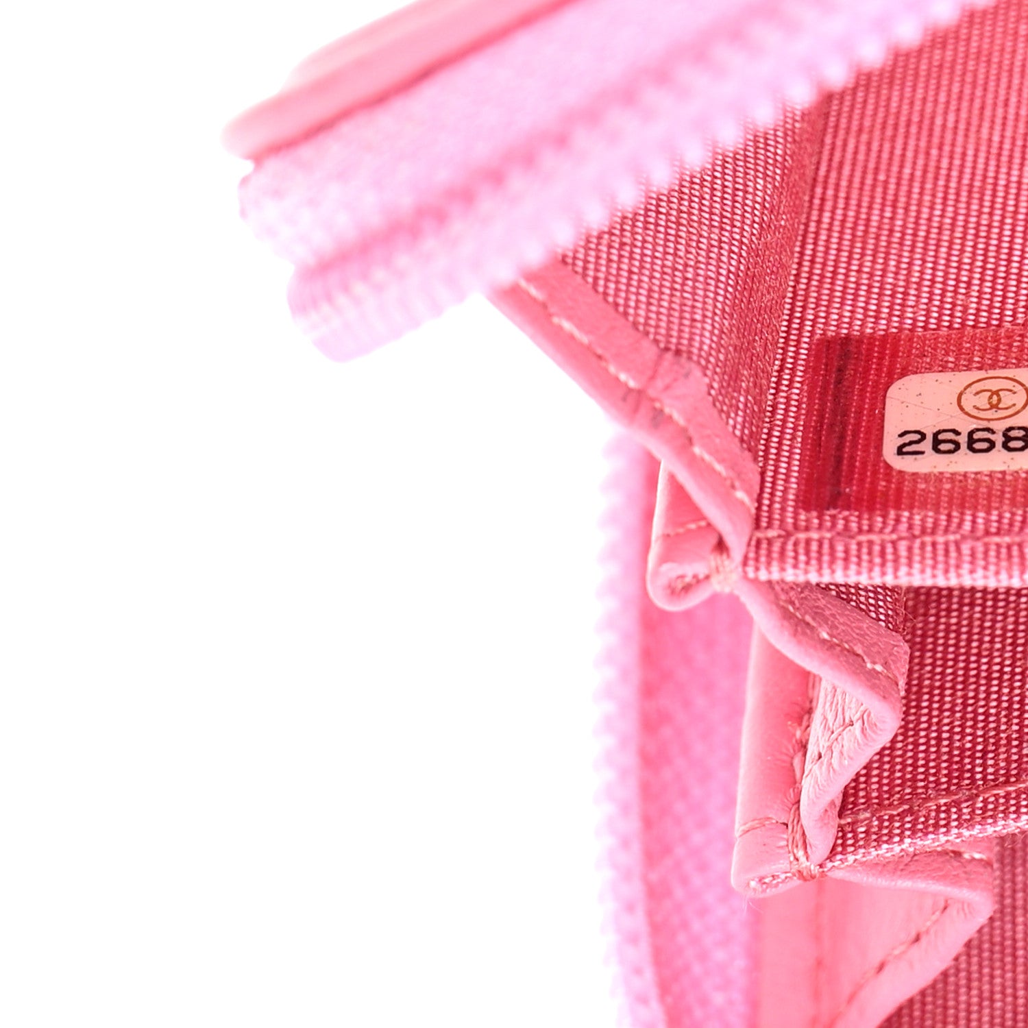 Chanel Lambskin Quilted Boy Zip Around Coin Purse Wallet Pink 7 of 14