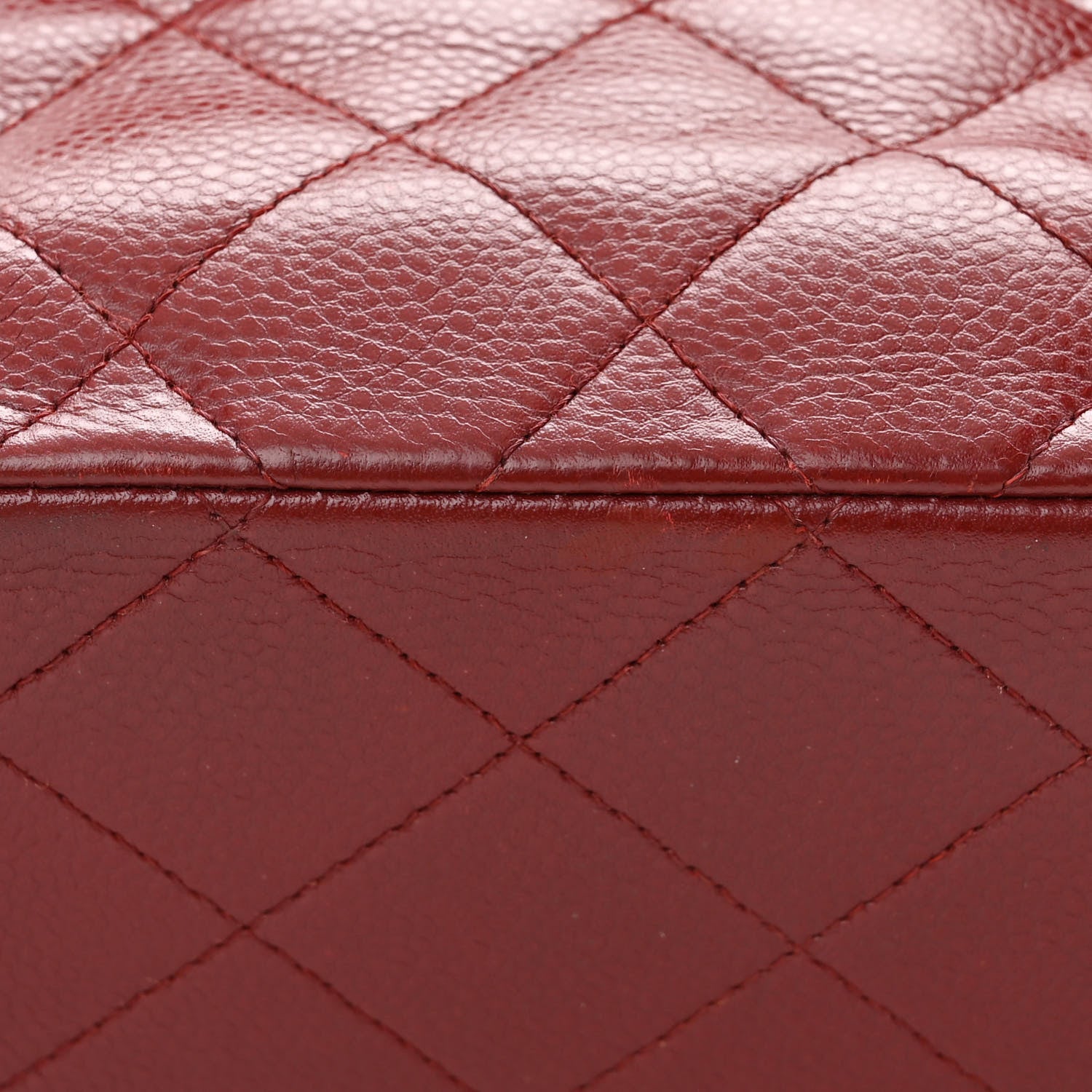 Chanel Caviar Quilted Jumbo Double Flap Dark Red 14 of 14